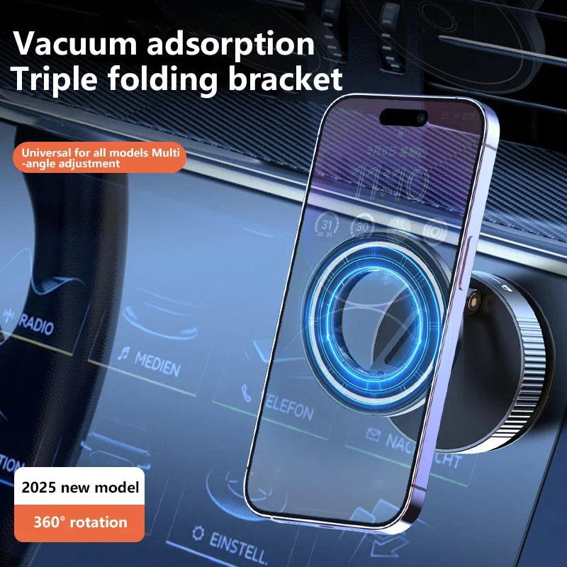 Magnetic Vacuum Car Phone Holder 360° Rotation Suction Cup Navigation Stand Bracket Car Holder for Bath/Car Universal NEW
