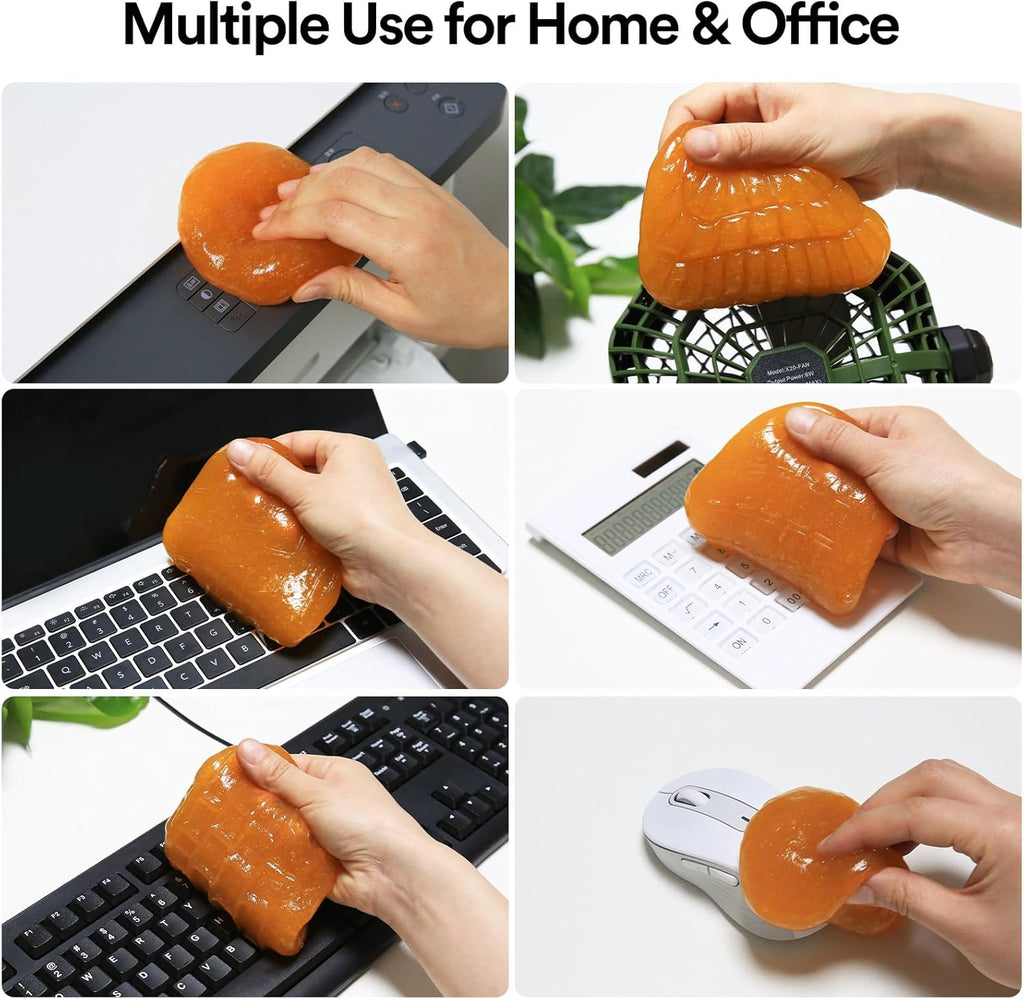 Car Cleaning Gel Putty Car Cleaning Kit Car Interior Cleaner Slime | Car Cleaning Supplies Auto Detailing Tools Car Accessories Car Gifts for Women Men Keyboard Cleaner Orange