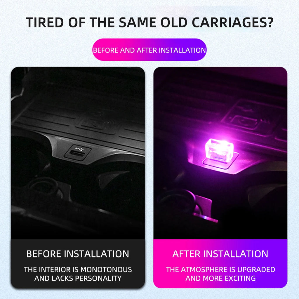 1Pcs Mini USB LED Car Light Decoration Atmosphere Lights Universal Emergency Lighting Decorative Ambient Lamp for PC Flat Car