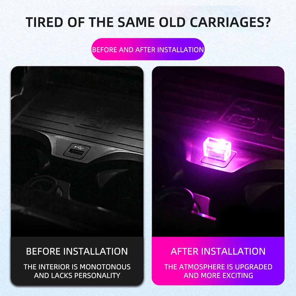 1Pcs Mini USB LED Car Light Decoration Atmosphere Lights Universal Emergency Lighting Decorative Ambient Lamp for PC Flat Car
