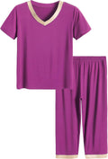 Women'S Sleepwear Tops with Capri Pants Pajama Sets