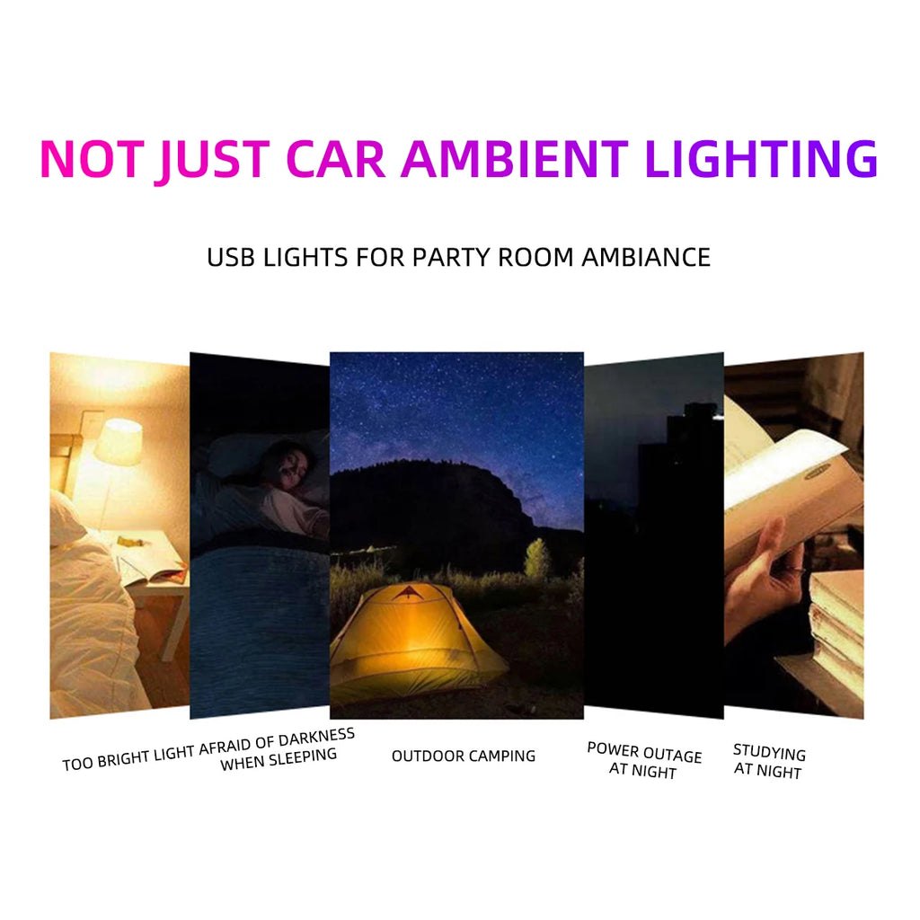 1Pcs Mini USB LED Car Light Decoration Atmosphere Lights Universal Emergency Lighting Decorative Ambient Lamp for PC Flat Car