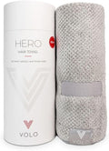 Hero Hair Towel - Ultra Soft Nanoweave™ Microfiber for Quick Drying & Frizz Control - Large Wrap with Secure Strap in Luna Gray