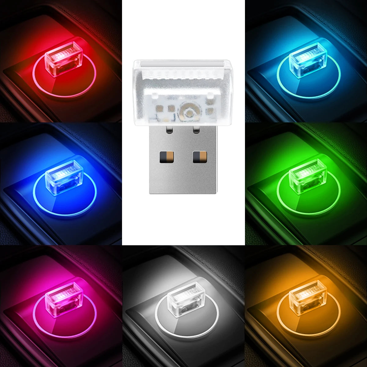 1Pcs Mini USB LED Car Light Decoration Atmosphere Lights Universal Emergency Lighting Decorative Ambient Lamp for PC Flat Car