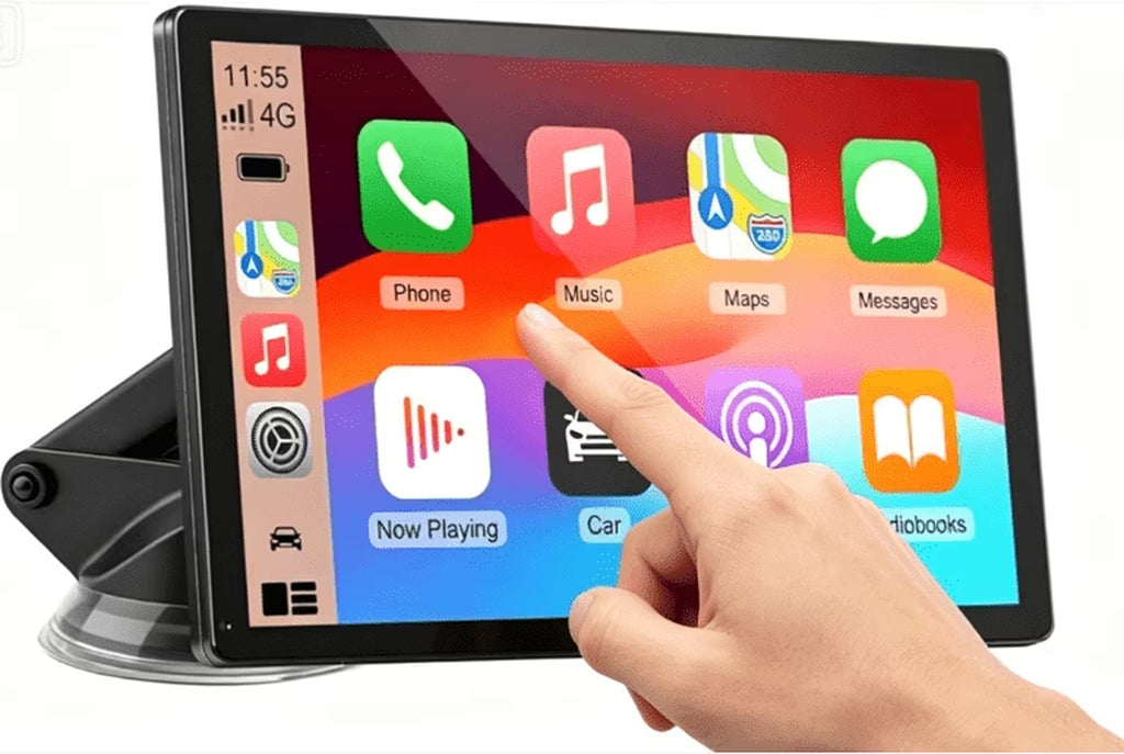 Carplay Screen for Car, 9'' Wireless Carplay & Android Auto - Smart Portable Touchscreen with Bluetooth/Fm, Mirror Link, Voice Control, GPS Navigation, Hands-Free Calling, Plug & Play Car Play Screen