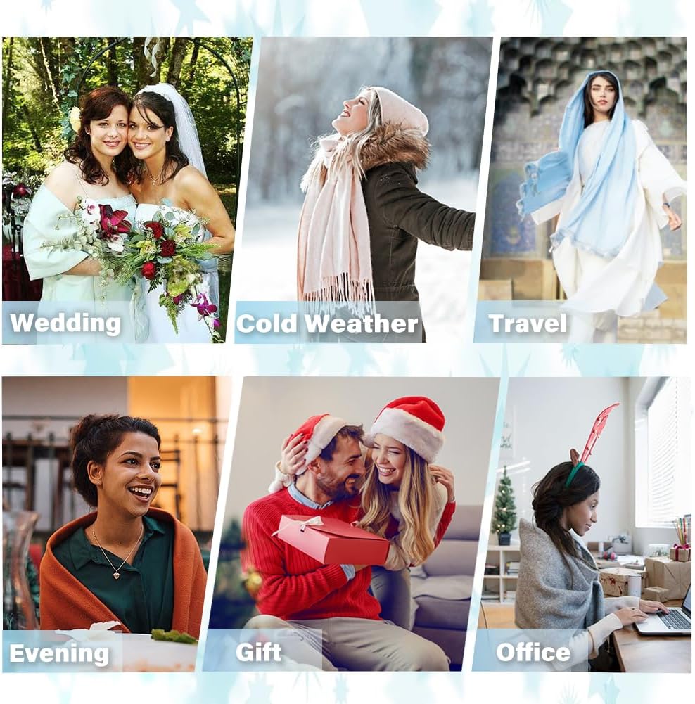 Luxurious Women's Winter Pashmina Shawl - Elegant Wrap for Weddings, Evenings, and Special Occasions | Perfect Gift for Birthdays, Christmas, and Mother's Day