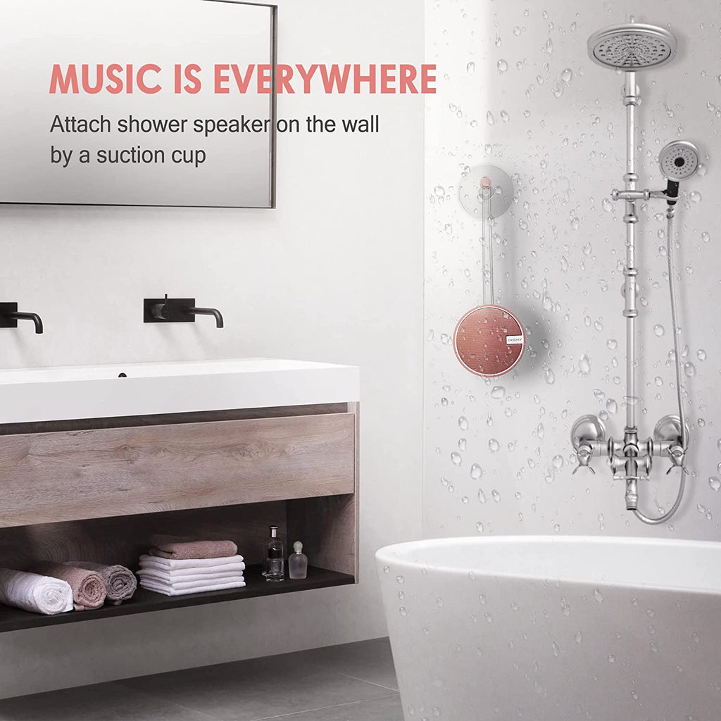  Waterproof Shower Bluetooth Speakers Portable Small Speaker | Speakers Bluetooth Wireless,Loud Clear Sound,Support TF Card,Suction Cup,For Outdoor Kayak Canoe Beach Gift Pink