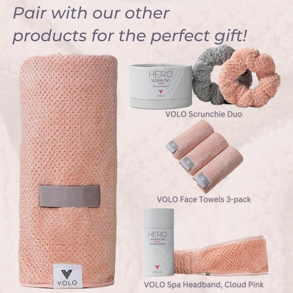 Hero Hair Towel - Ultra Soft Nanoweave™ Microfiber for Quick Drying & Frizz Control - Large Wrap with Secure Strap in Luna Gray