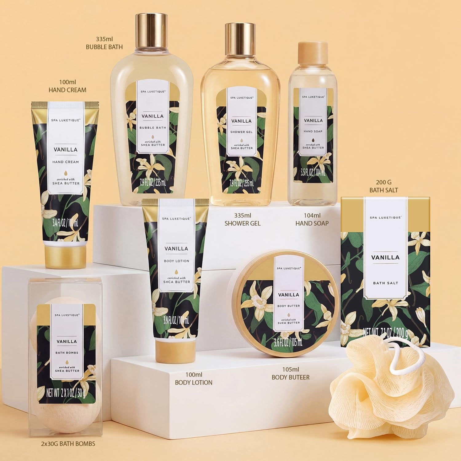 Vanilla 10Pc Gifts for Women Spa Gift Basket