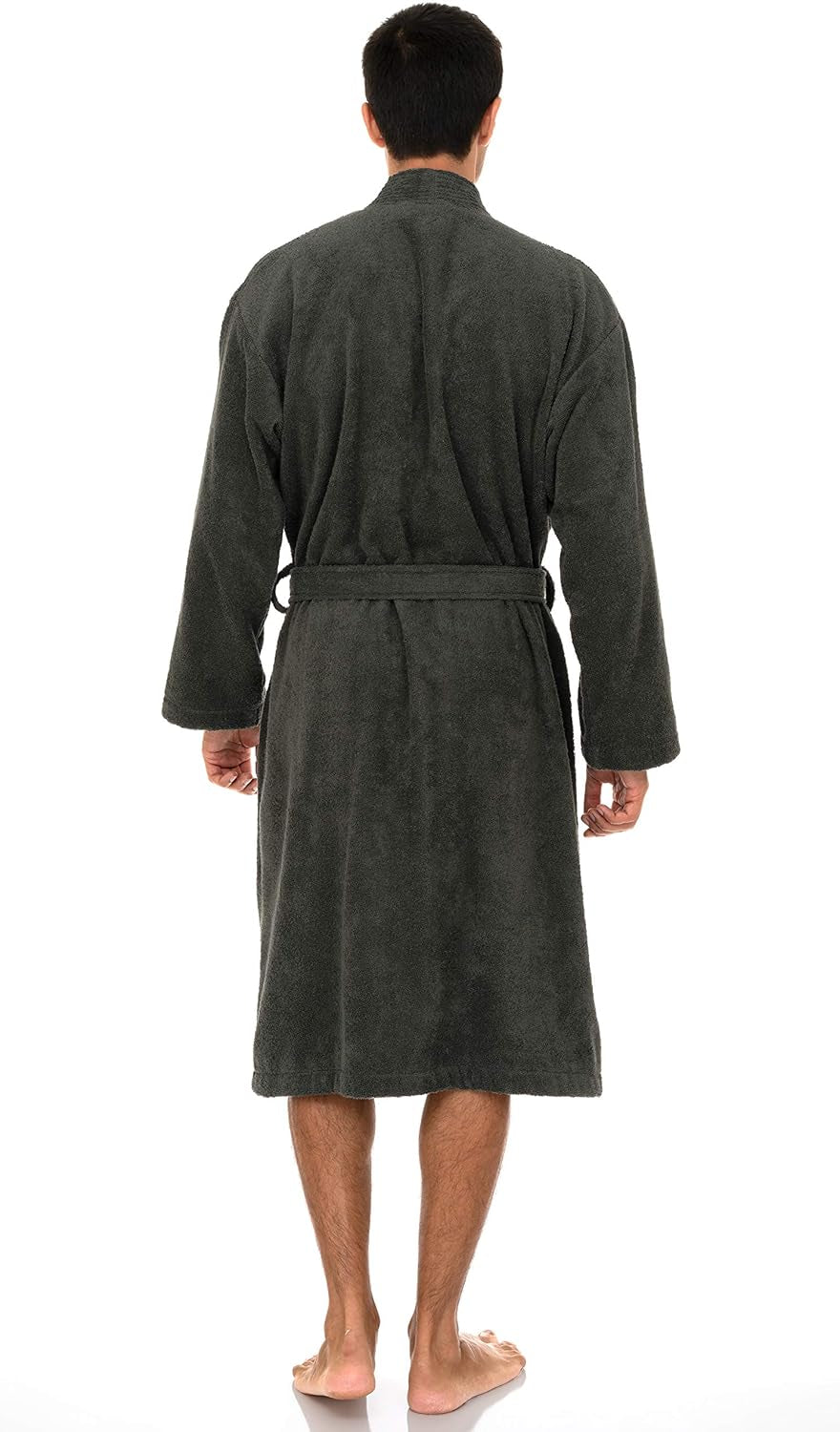 Mens Robe Cotton Terry Cloth Bathrobe Soft Kimono Towel Bath Robe for Men XS to 4X