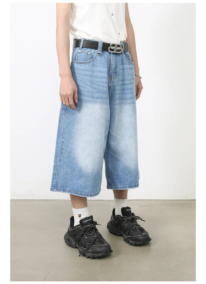 Ankle Cut Faded Baggy Jeans