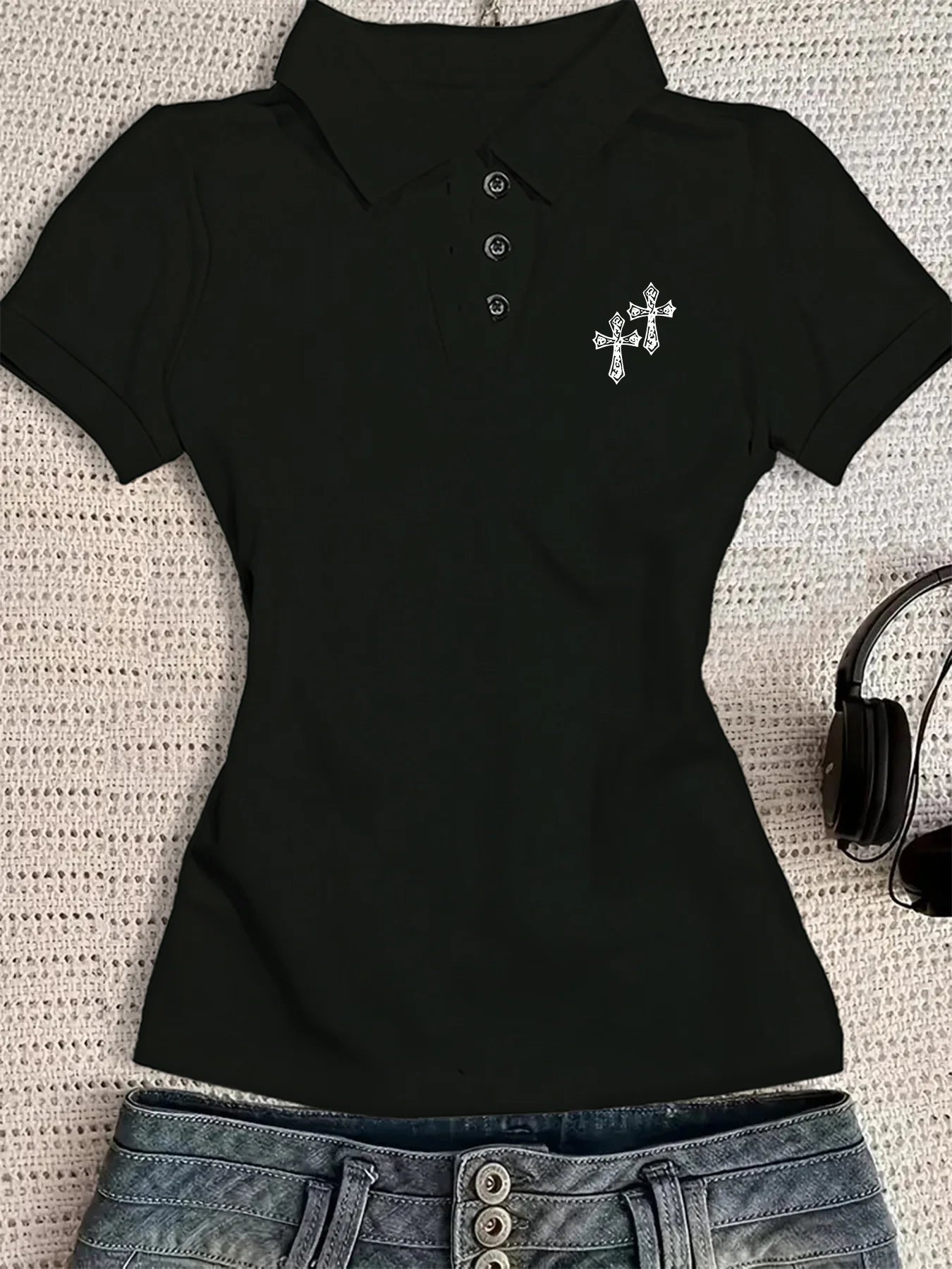 Slim Fitted Polo Cross Shirt