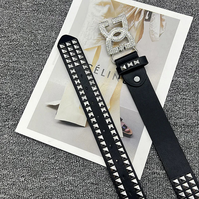 " DC " Studded leather Belt