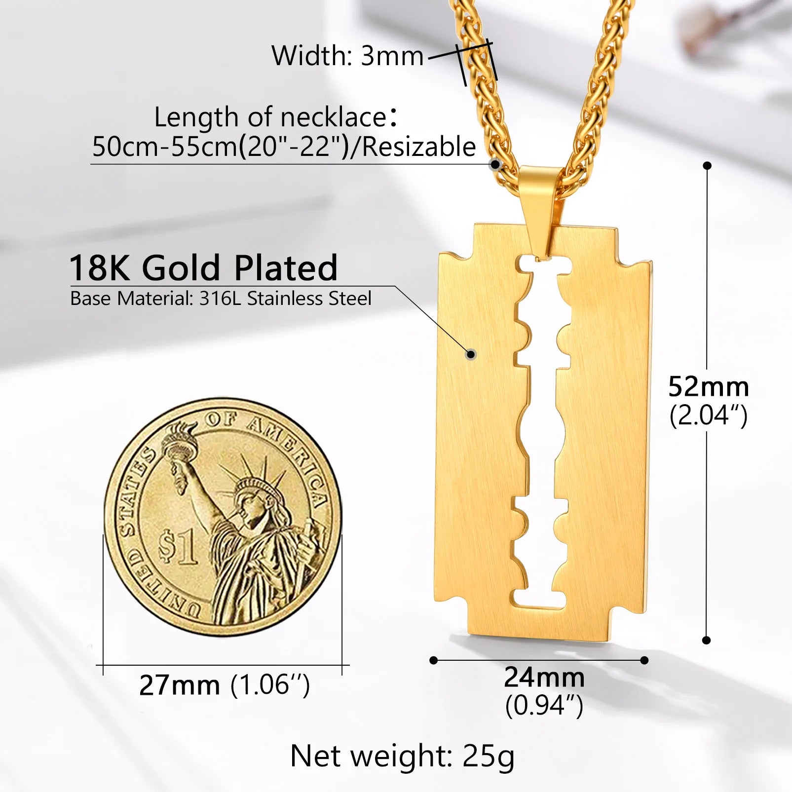 Blunt Blade Necklace