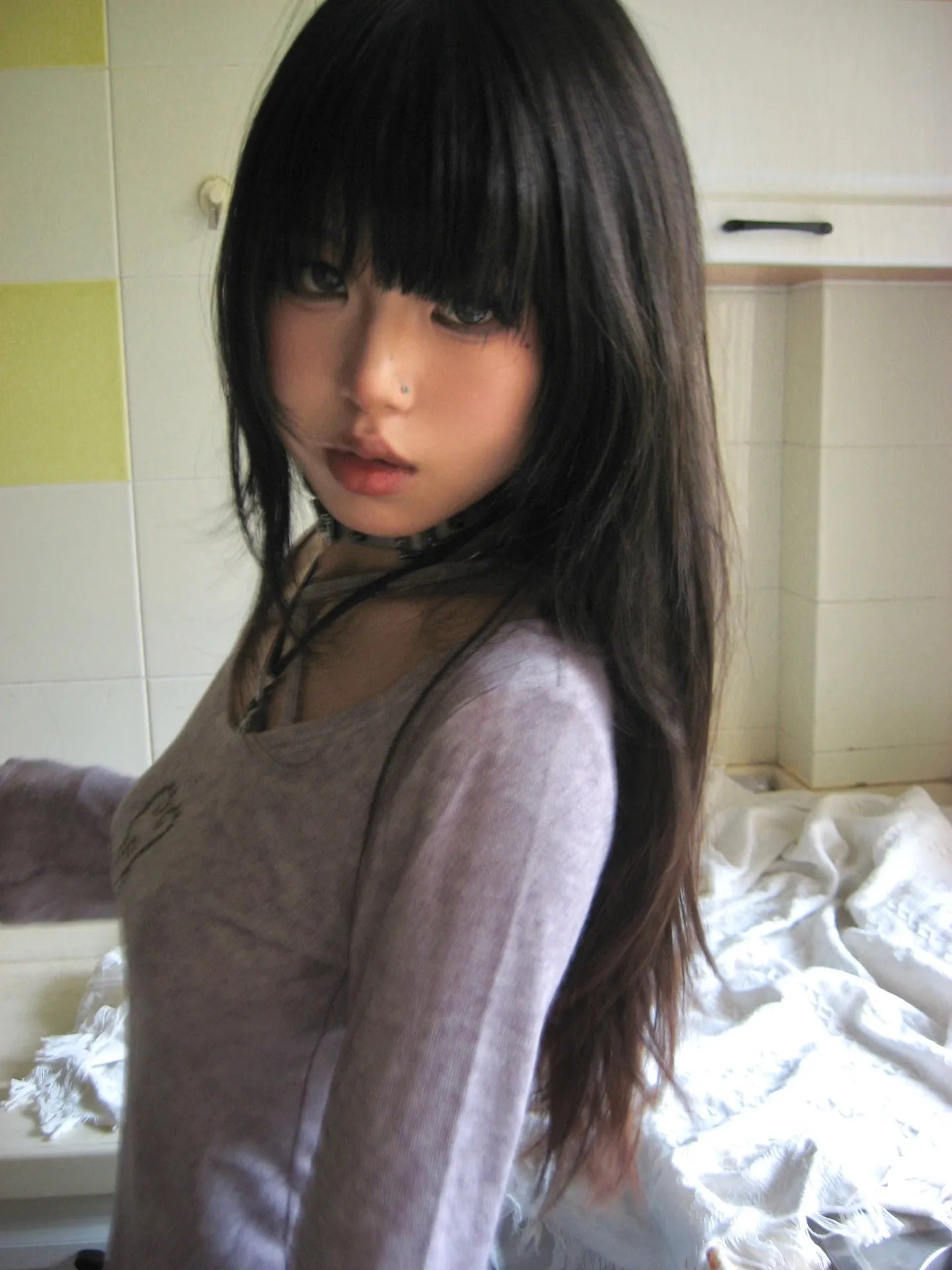Knitted Long Sleeve V Neck