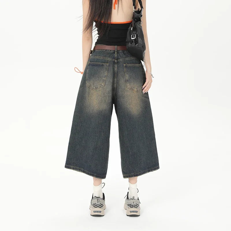 Ankle Cut Faded Baggy Jeans