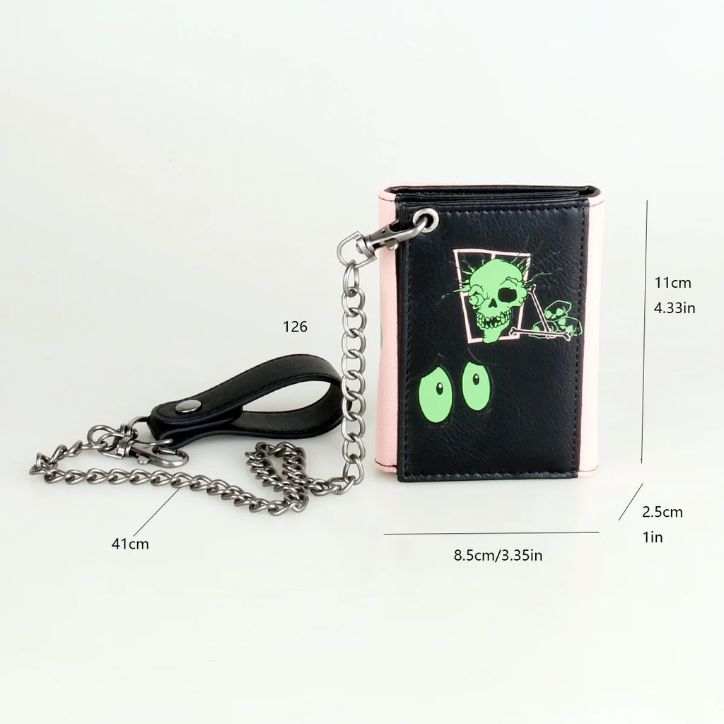 Leather Courage Wallet With Chain