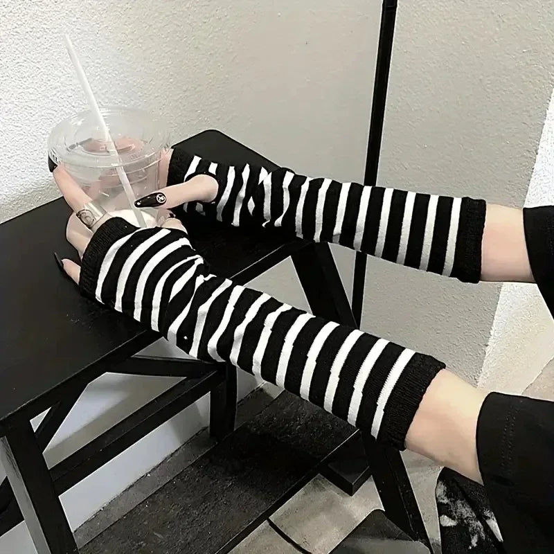 Striped Arm Gloves