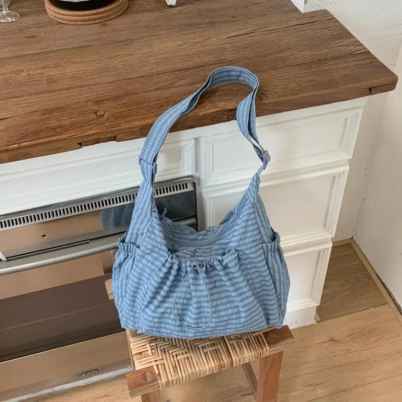 Simple Plaid Tote Bag