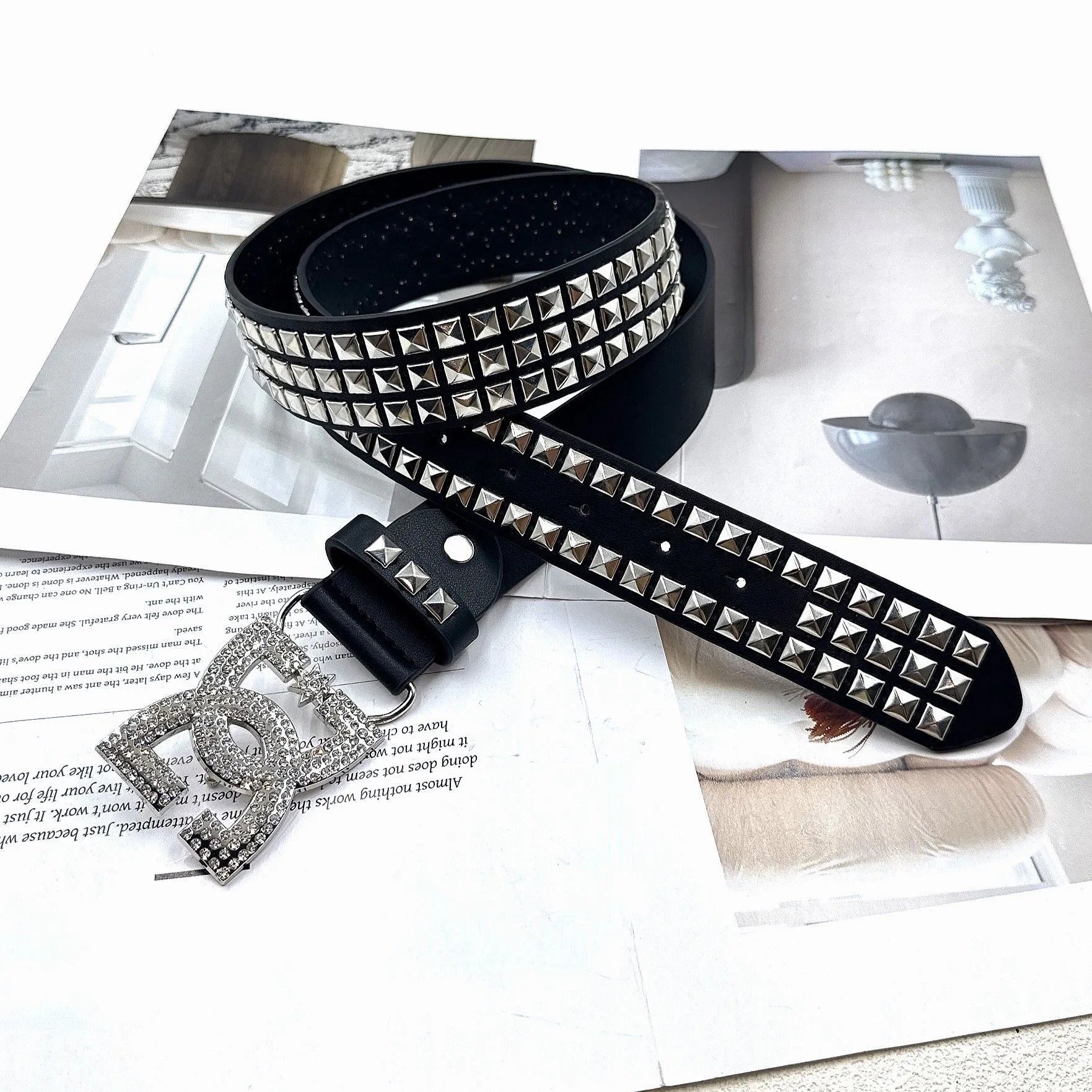 " DC " Studded leather Belt