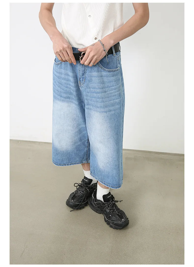 Ankle Cut Faded Baggy Jeans