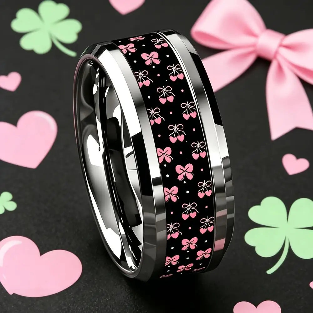 Pink Bow n Heart Ring