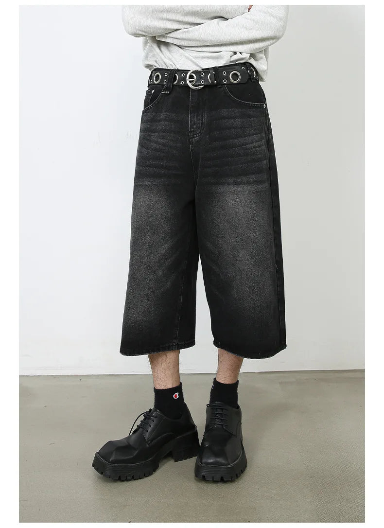 Ankle Cut Faded Baggy Jeans