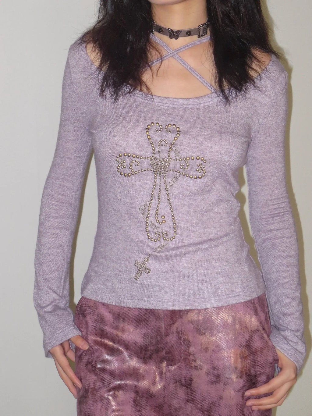Knitted Long Sleeve V Neck