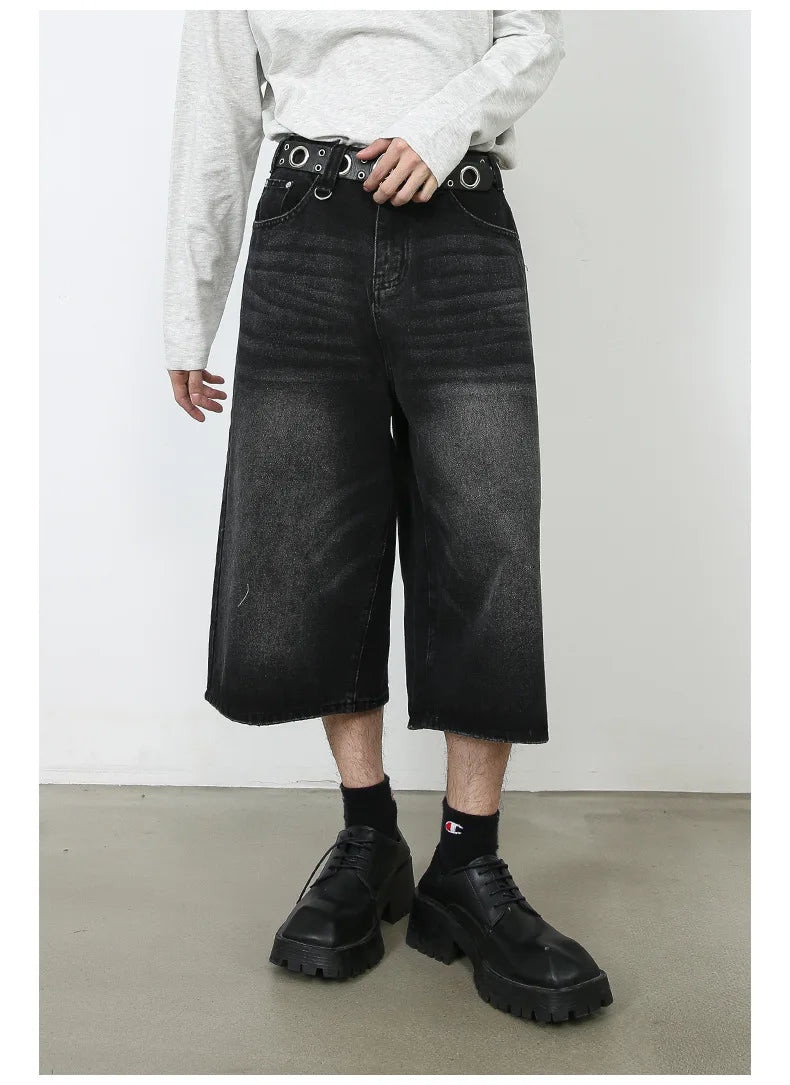 Ankle Cut Faded Baggy Jeans