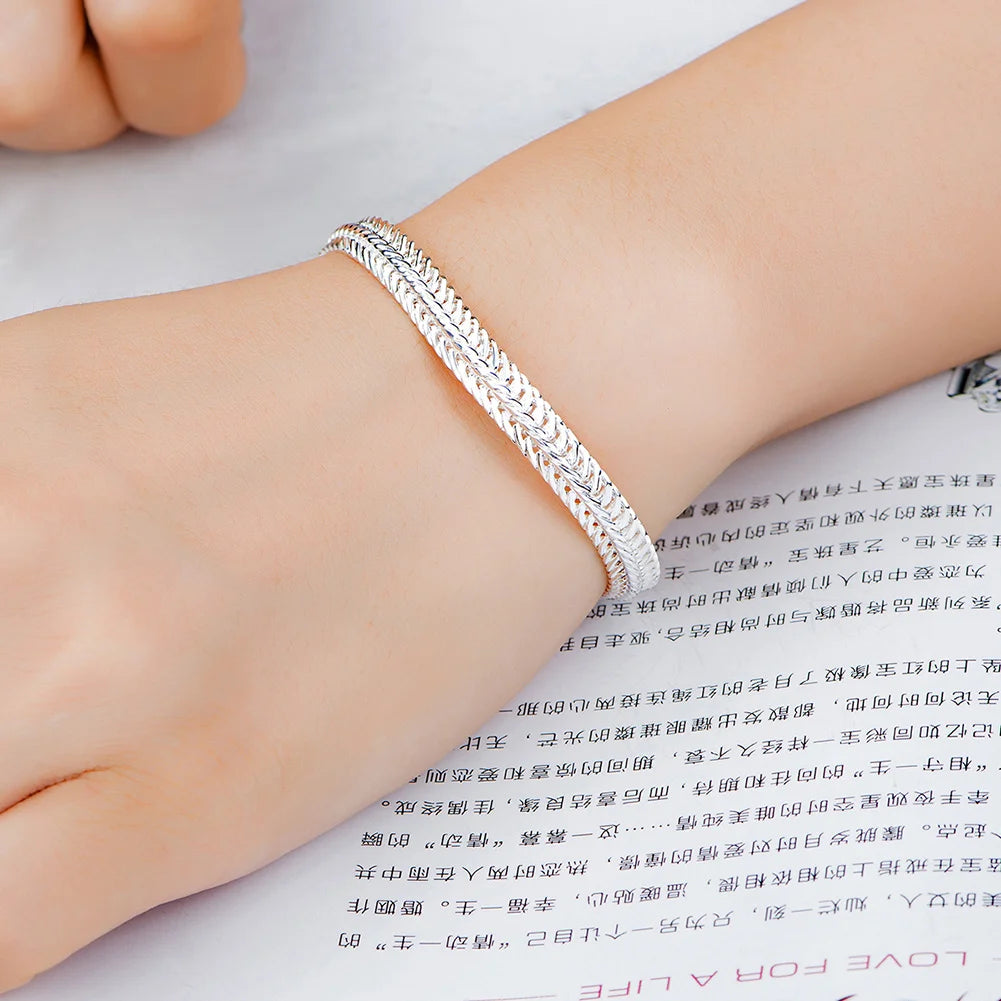 925 Sterling silver link bracelet + necklace