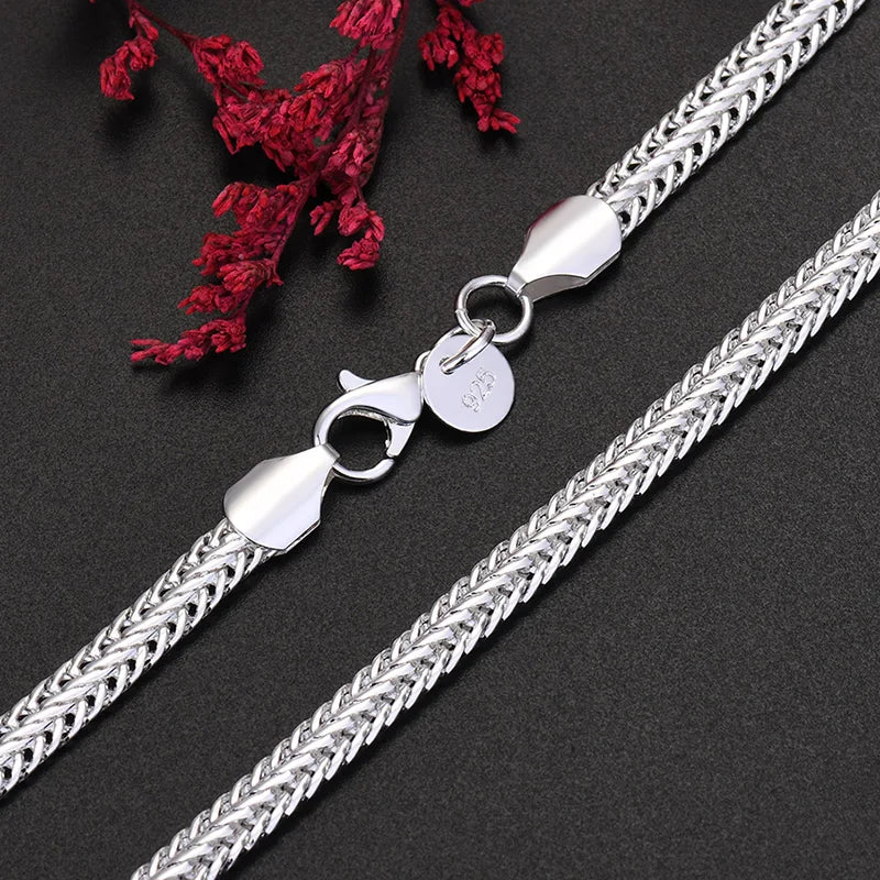 925 Sterling silver link bracelet + necklace