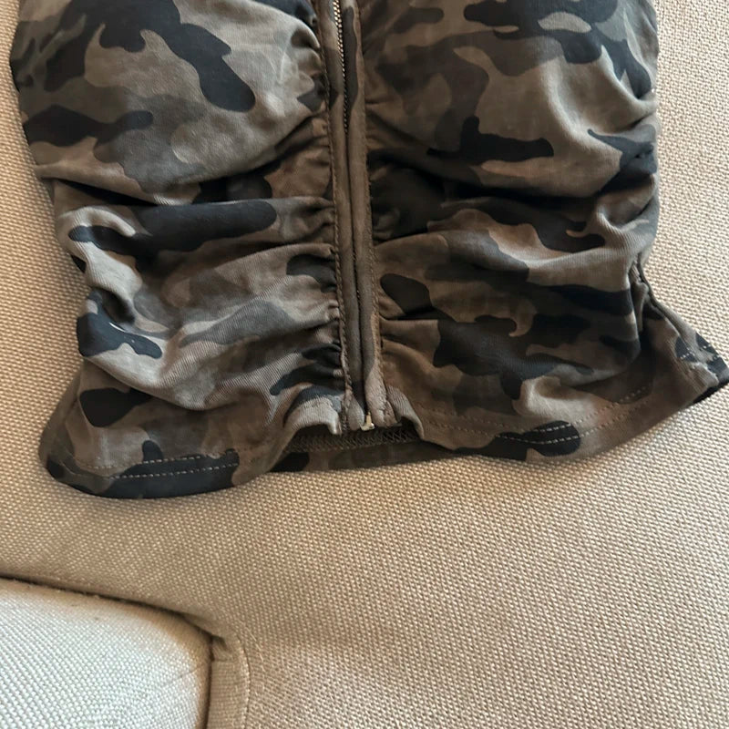 Camo Denim Tube Top
