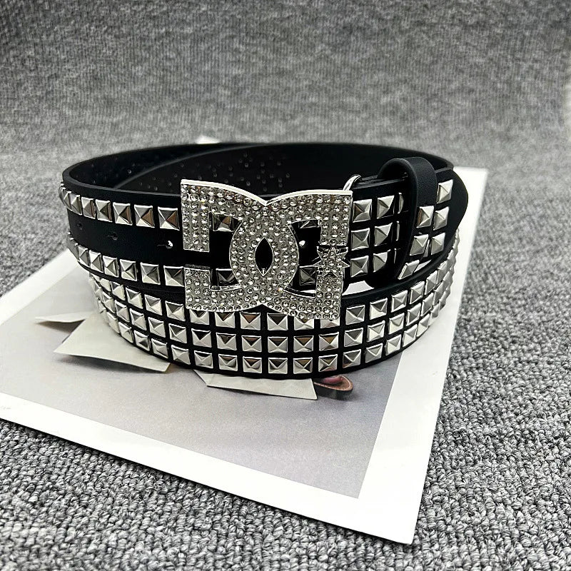 " DC " Studded leather Belt