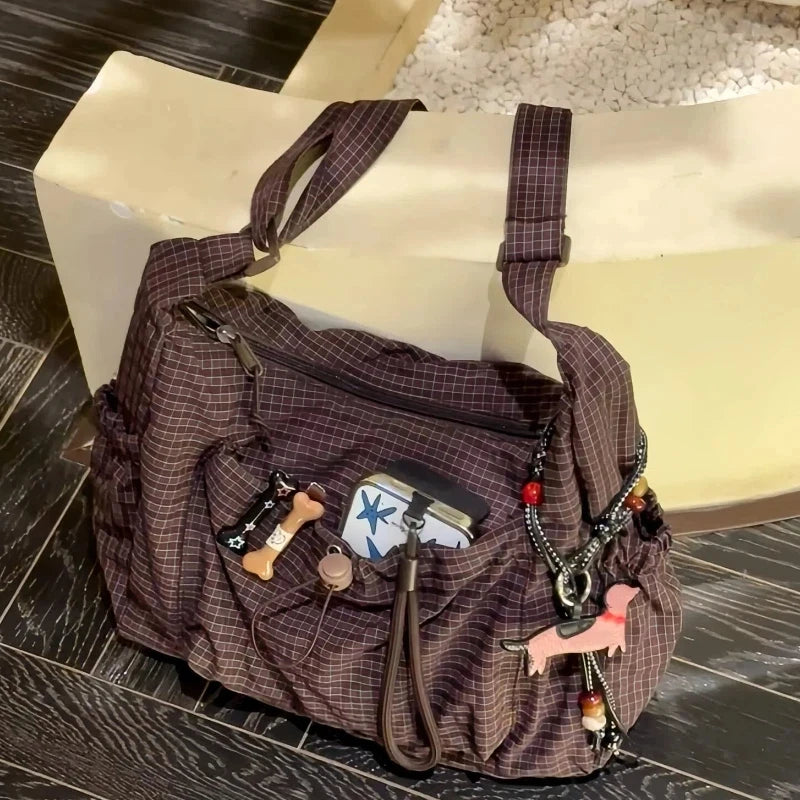 Simple Plaid Tote Bag