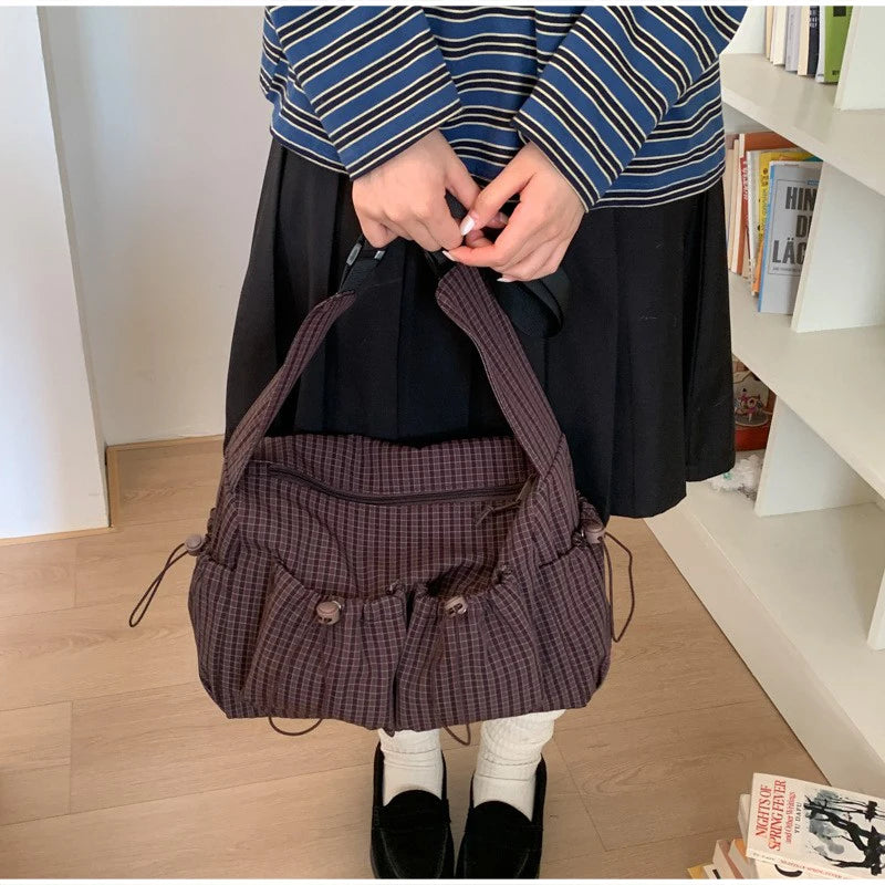 Simple Plaid Tote Bag