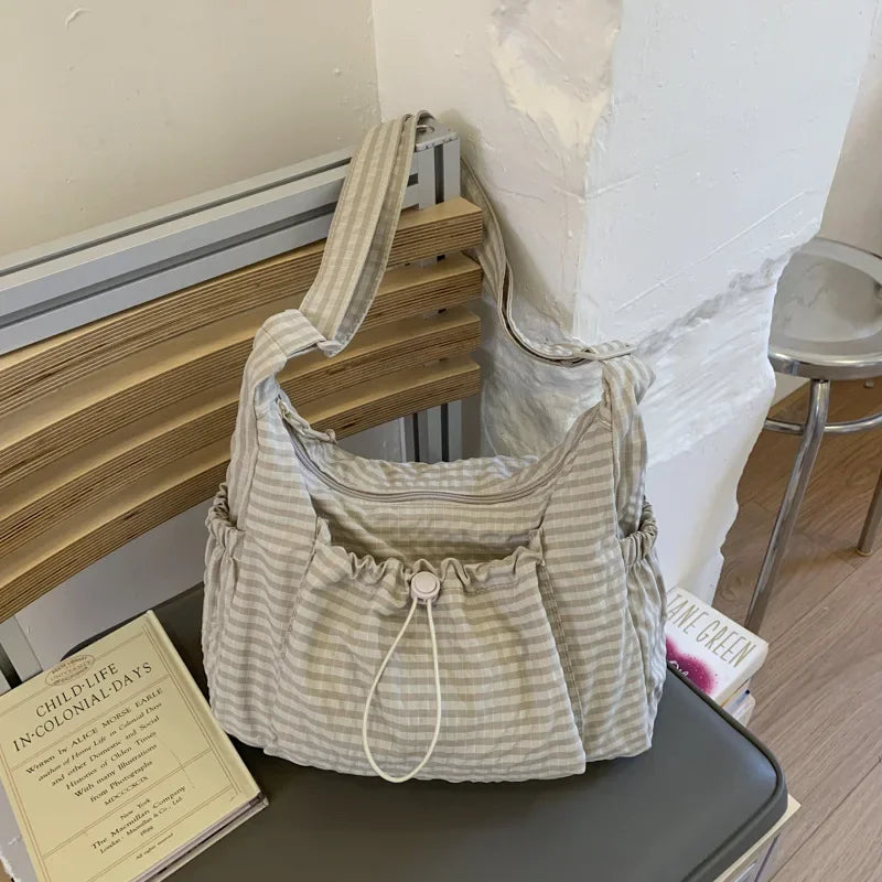 Simple Plaid Tote Bag