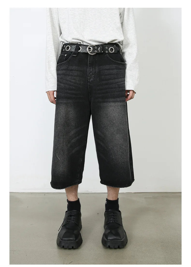 Ankle Cut Faded Baggy Jeans