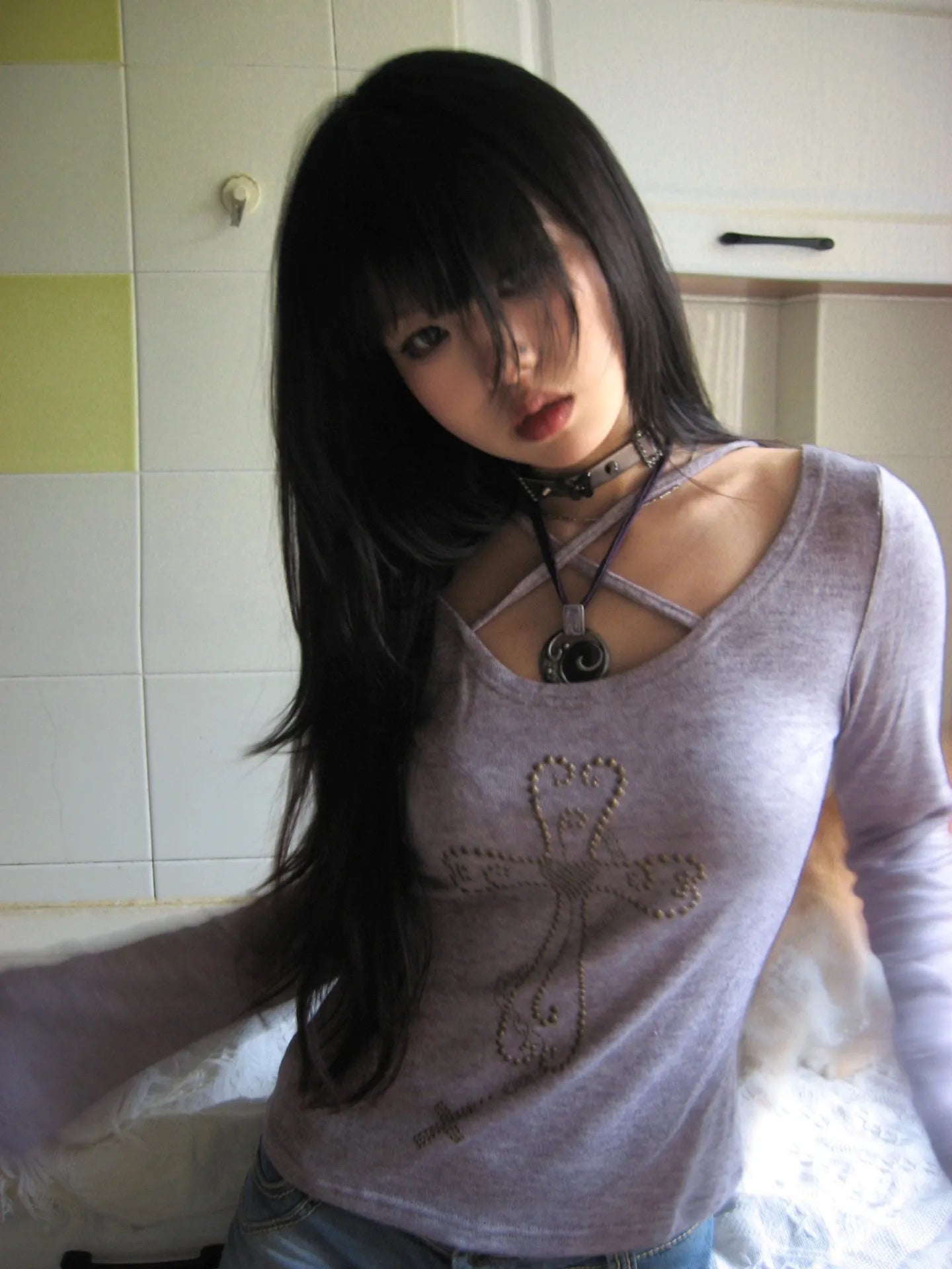 Knitted Long Sleeve V Neck