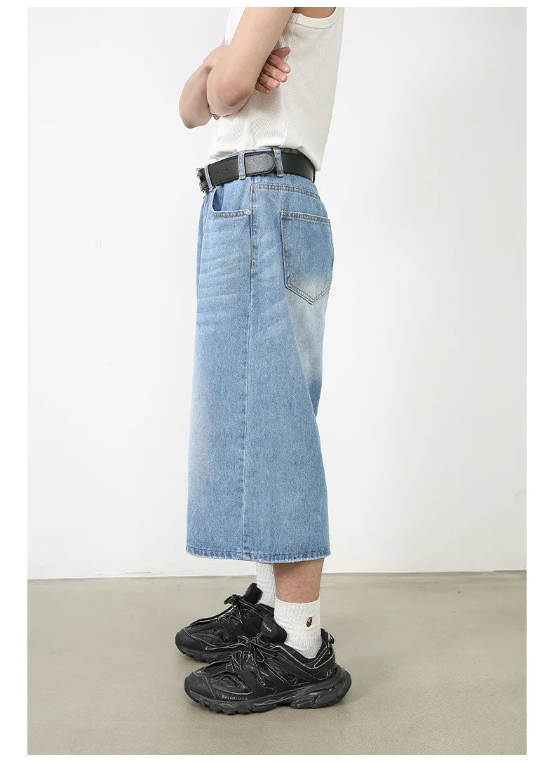 Ankle Cut Faded Baggy Jeans
