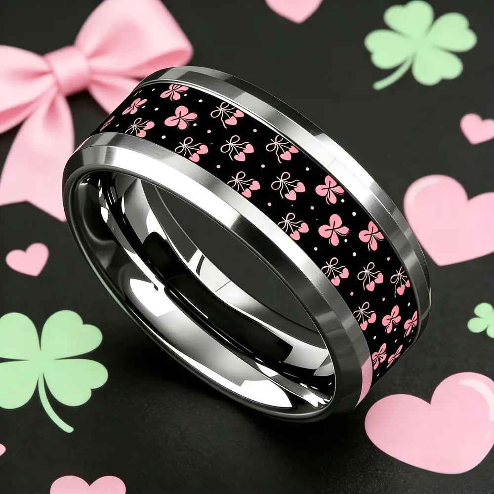 Pink Bow n Heart Ring