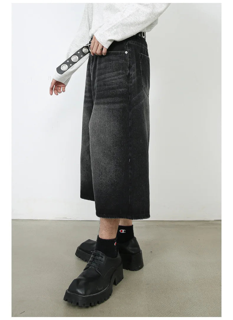Ankle Cut Faded Baggy Jeans