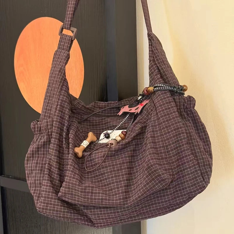 Simple Plaid Tote Bag