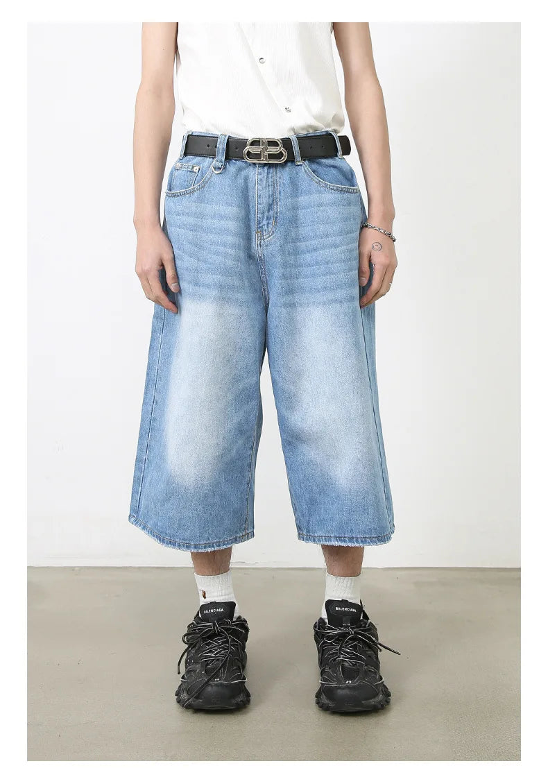Ankle Cut Faded Baggy Jeans