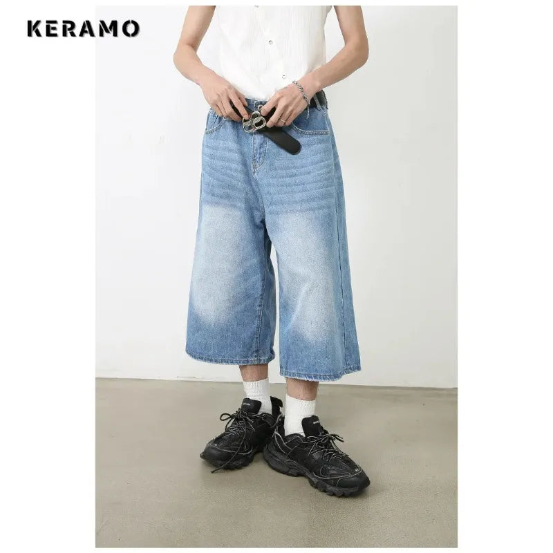 Ankle Cut Faded Baggy Jeans