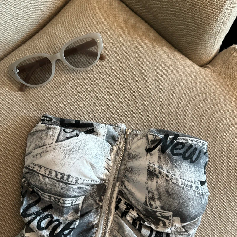 Camo Denim Tube Top