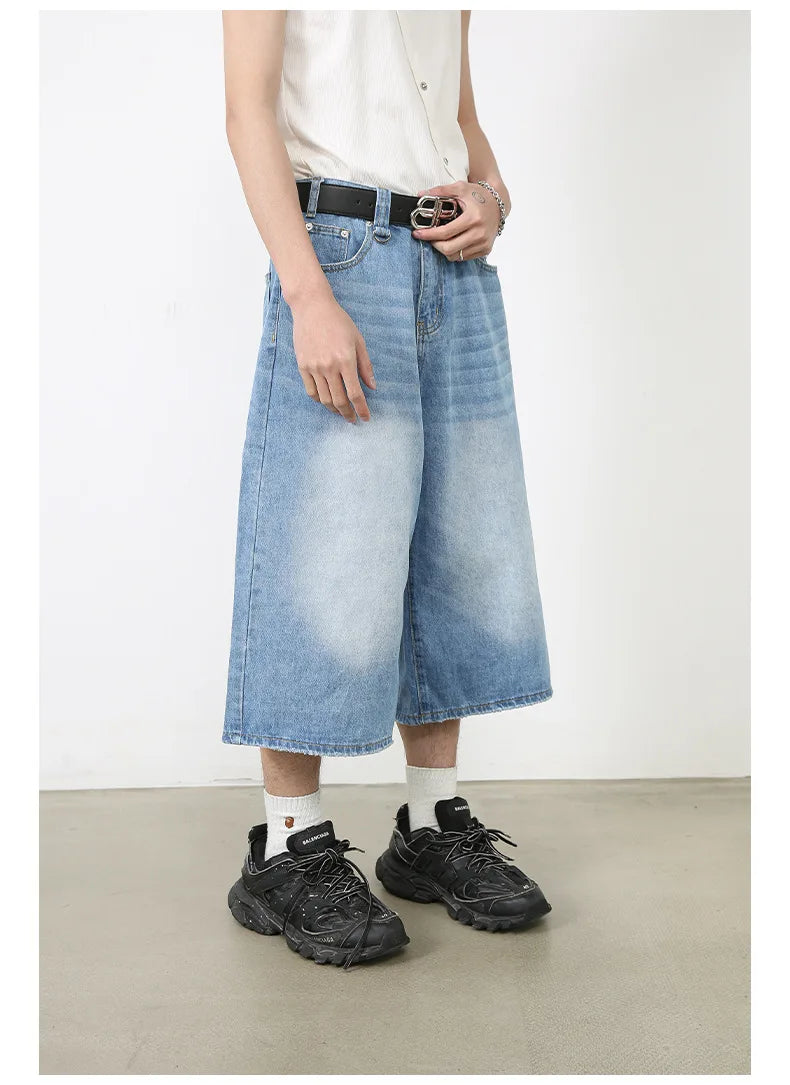 Ankle Cut Faded Baggy Jeans