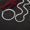 925 Sterling silver link bracelet + necklace