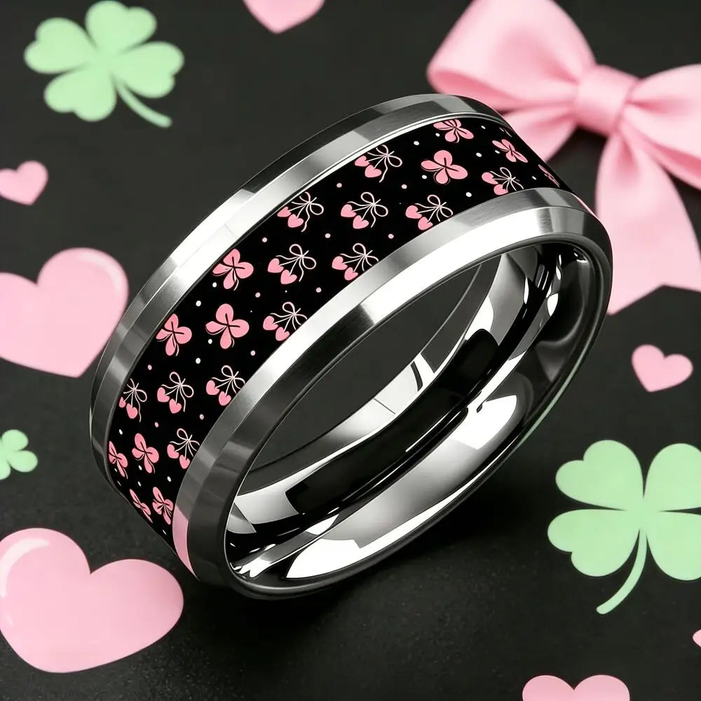 Pink Bow n Heart Ring