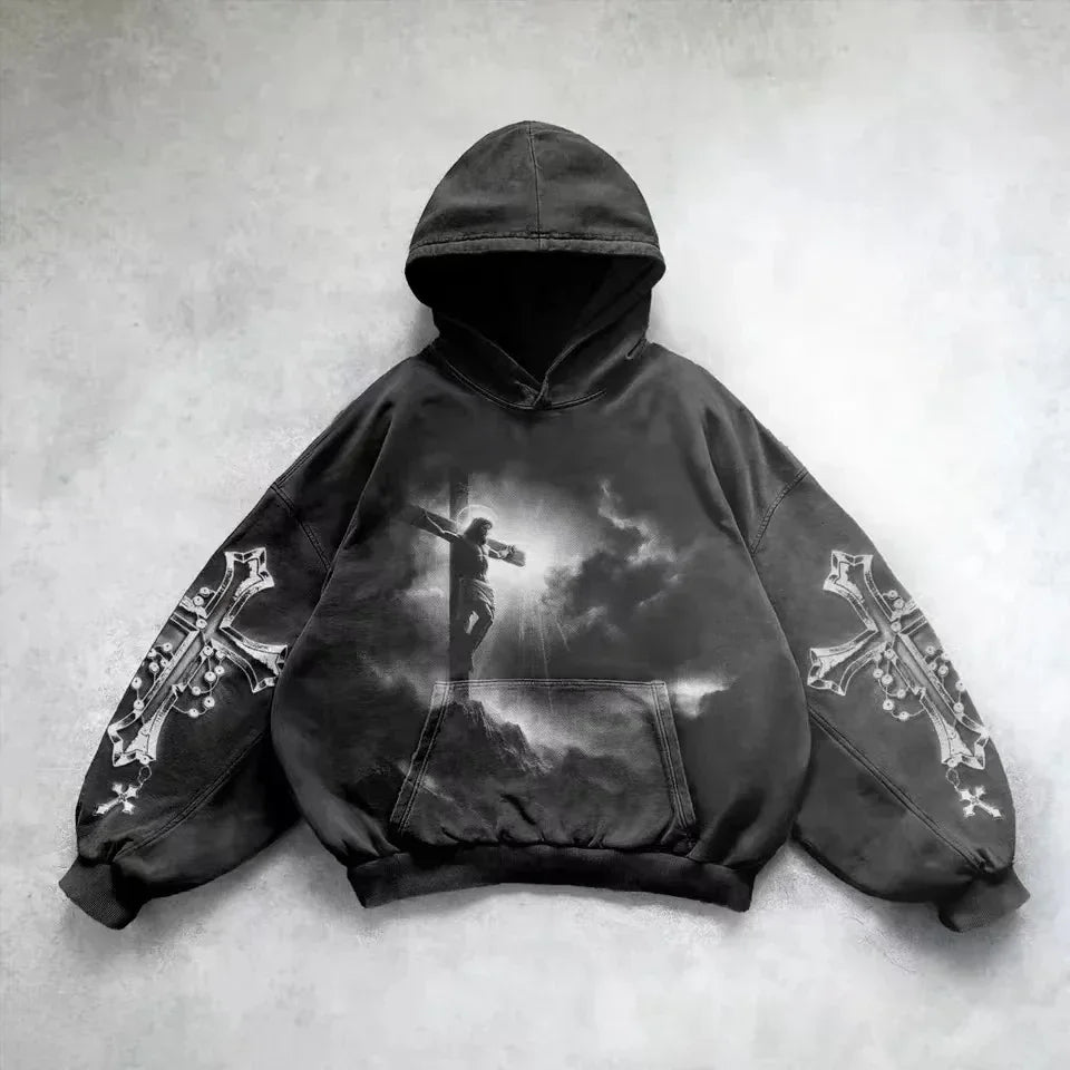 Faded Wings Oversized Hoodie