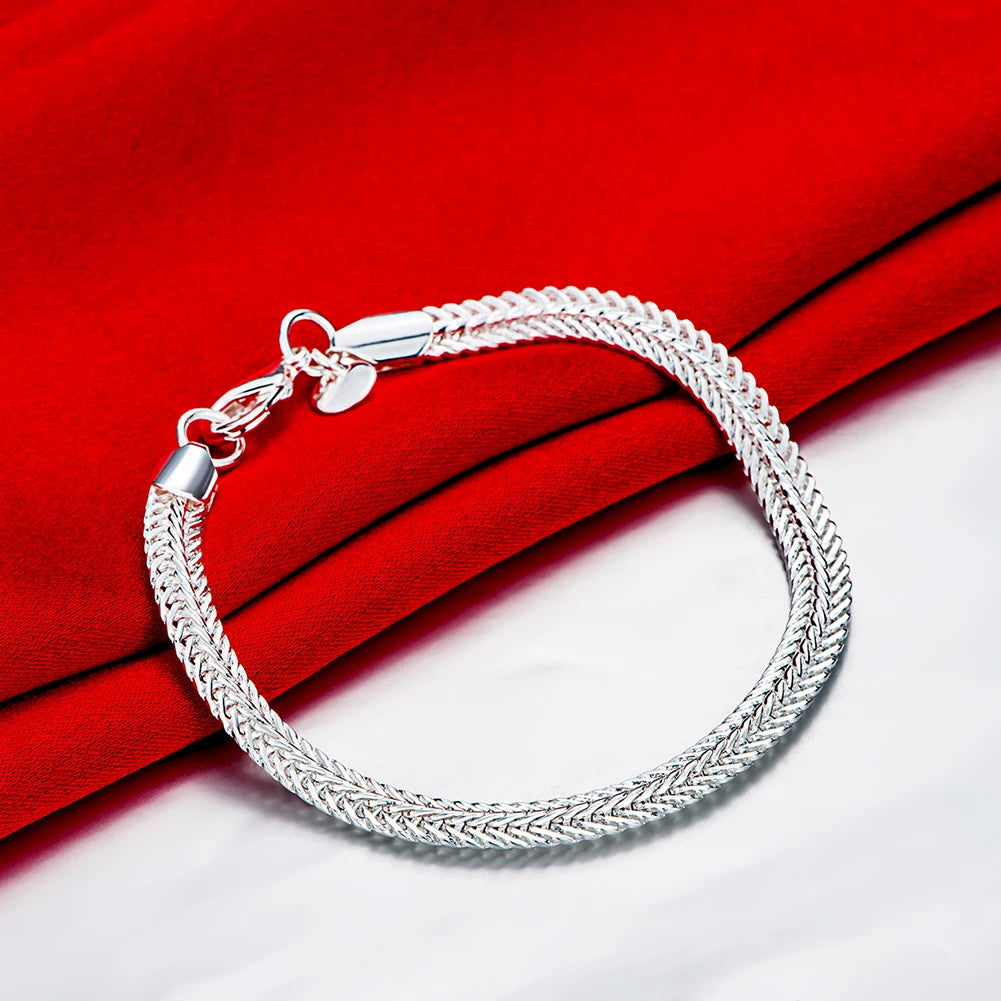 925 Sterling silver link bracelet + necklace